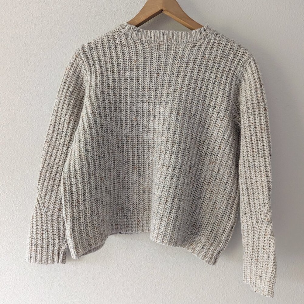 A New Day Chunky Knit Crew Neck Sweater in Cream & Gold Sparkle Size L - Picture 2 of 5